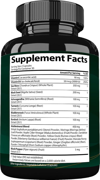 StrongVit Aceite de semilla negra de musgo marino Ashwagandha Jengi...