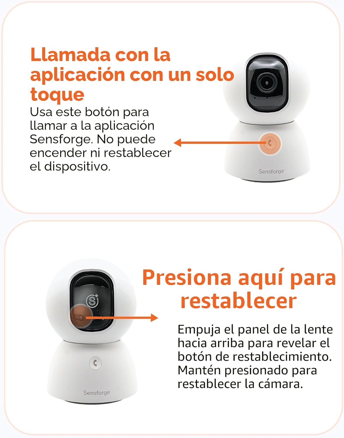 SensForge Cámara de seguridad Pan-Tilt de 2.5K, cámara WiFi de dobl...
