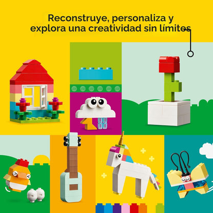 LEGO Bloques de construcción clásicos y vibrantes de caja de ladrillos – Juguetes sensoriales y de aprendizaje para niños y niñas, a partir de 4 años – Juguetes preescolares – Regalo para cumpleaños – 11038