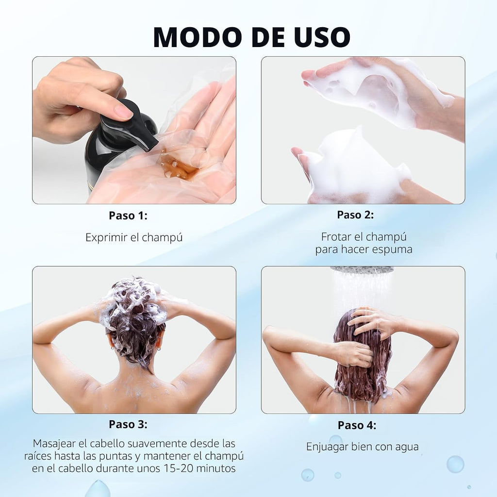 Ivnil Champú de tinte para el cabello marrón, cobertura de cabello...