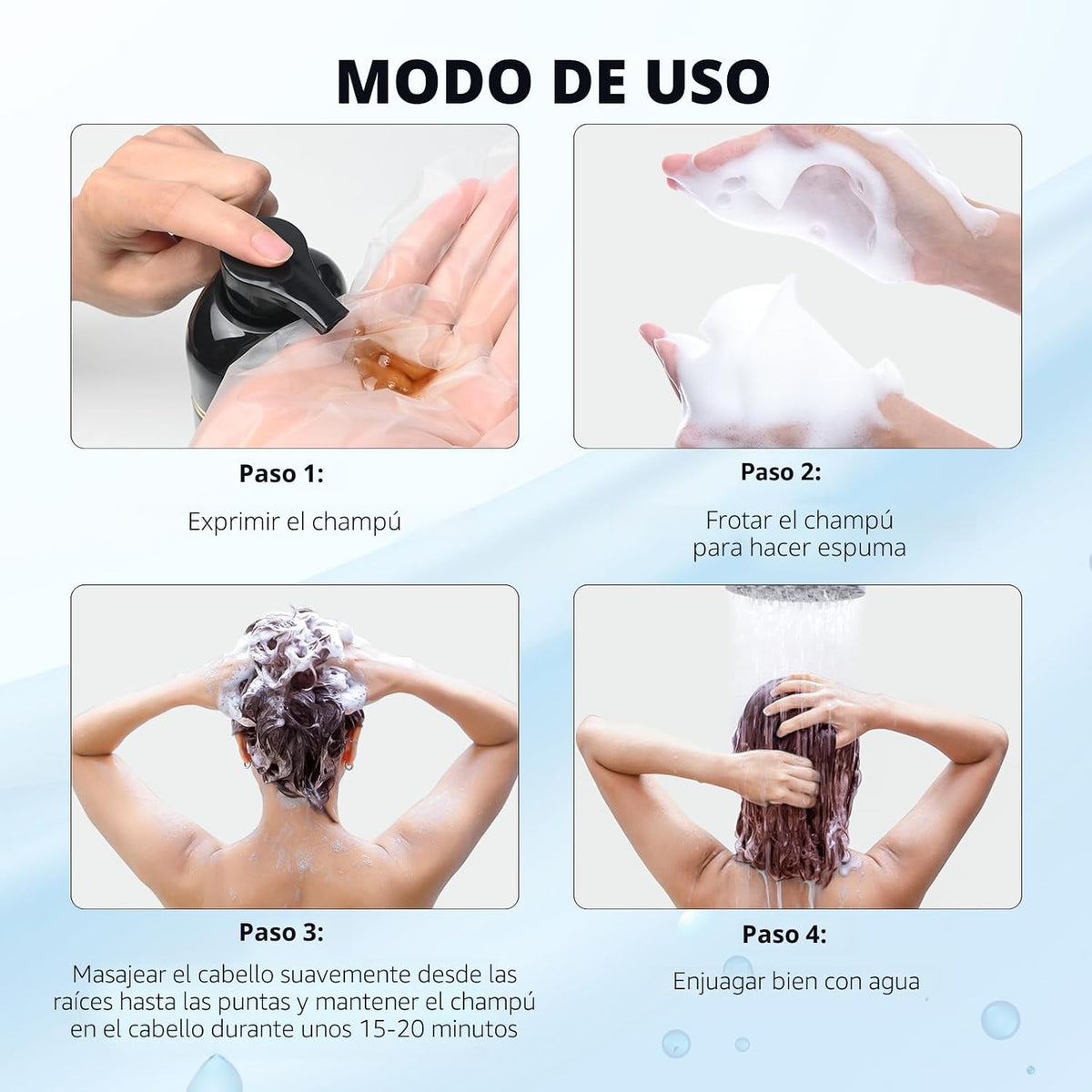 Ivnil Champú de tinte para el cabello marrón, cobertura de cabello...