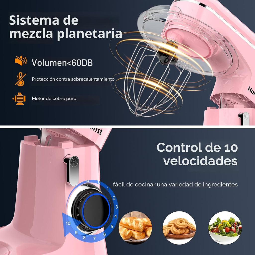 Honinst Batidora de pie, 6.5 cuartos de galón 10 velocidades cabeza...