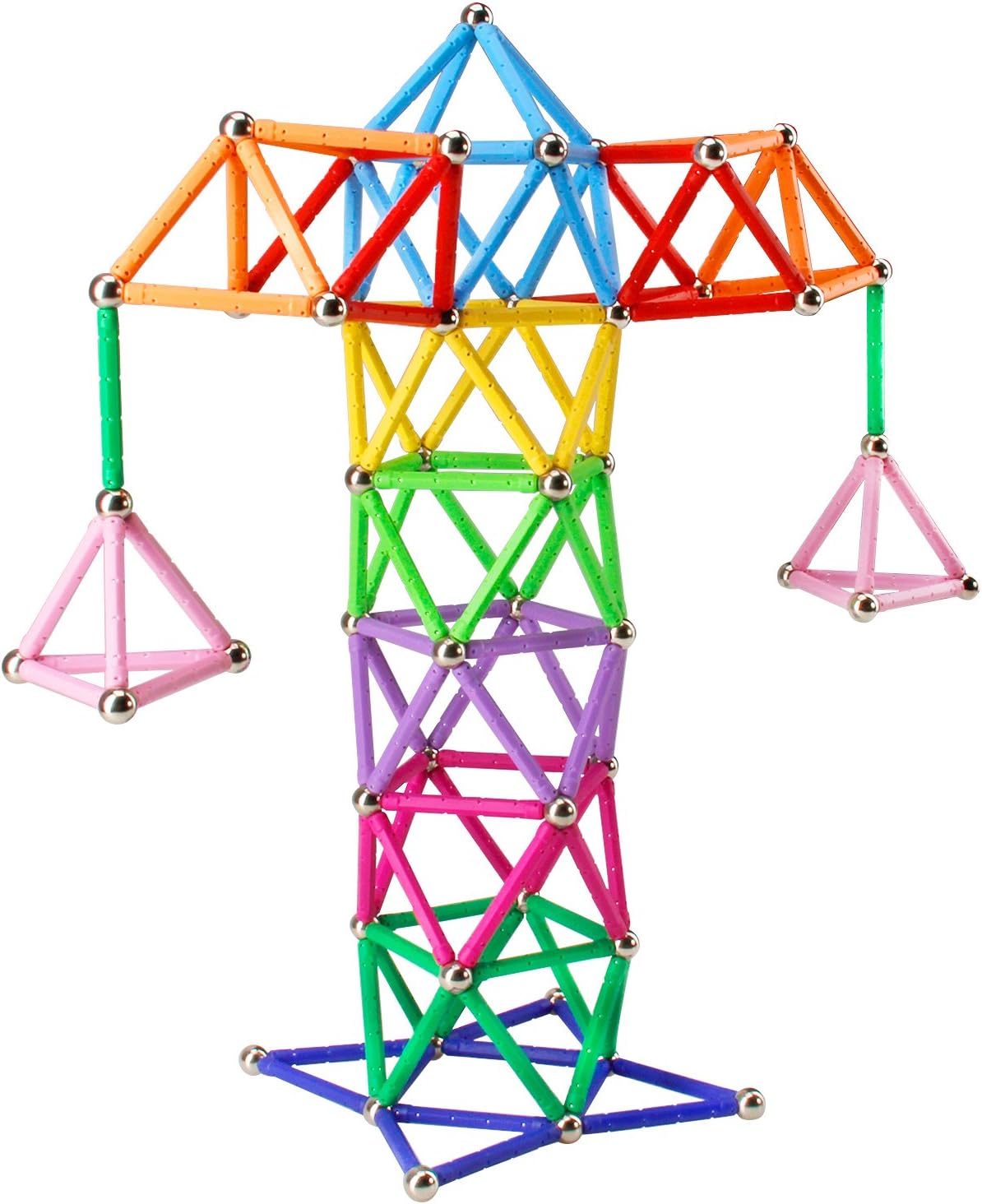 ELONGDI Bloques de construcción magnéticos, [132 piezas] Juego de p...