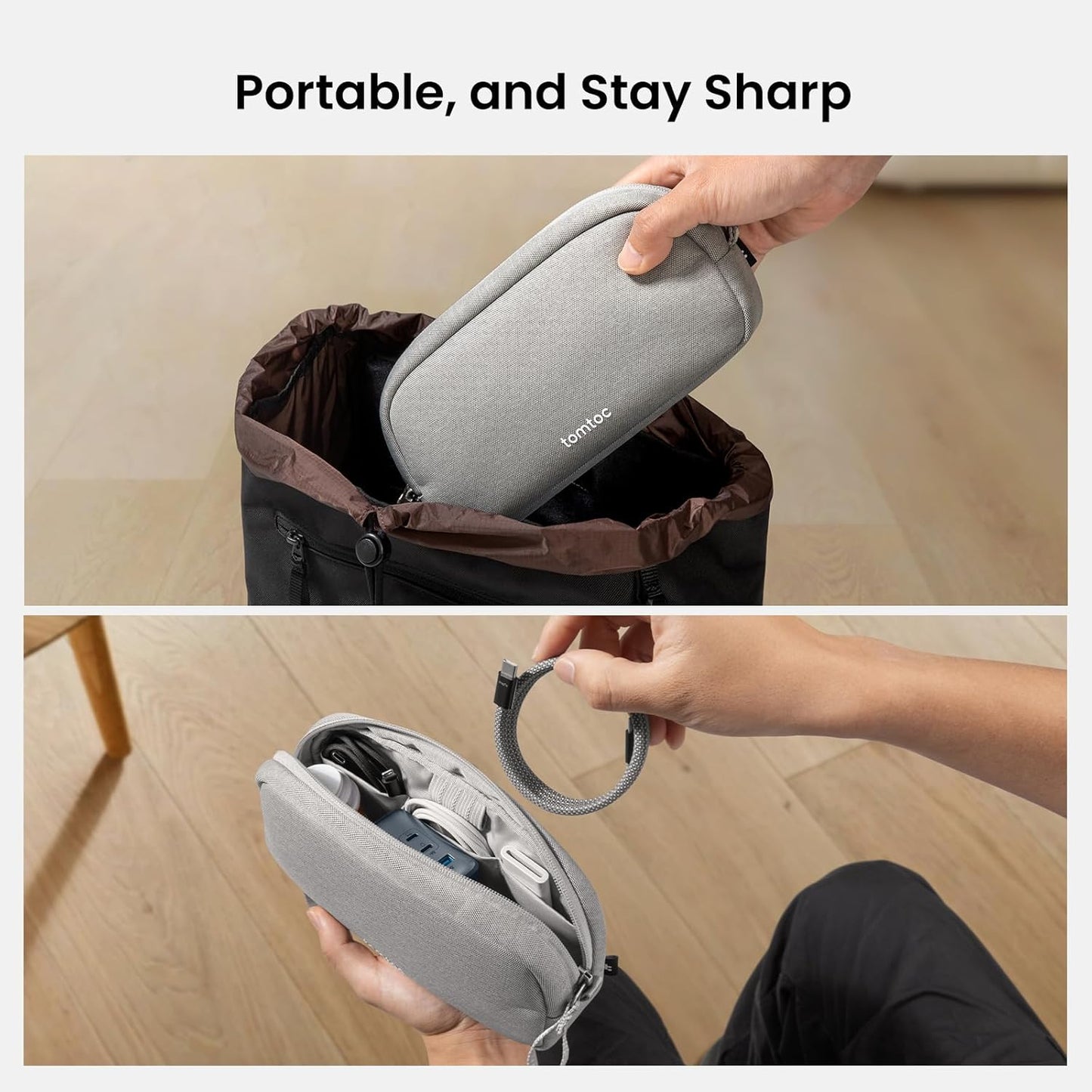 tomtoc Estuche organizador de accesorios de viaje para electrónicos...