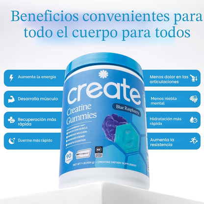 Create Gomitas de monohidrato de creatina para hombres y mujeres, a...