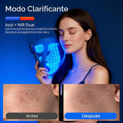 INIA Glow 4D - Máscara de terapia de luz roja inalámbrica para cara...