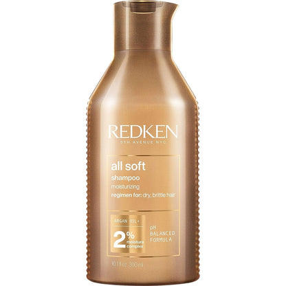 Redken All Soft Shampoo - Hidrata y nutre el cabello seco y quebrad...