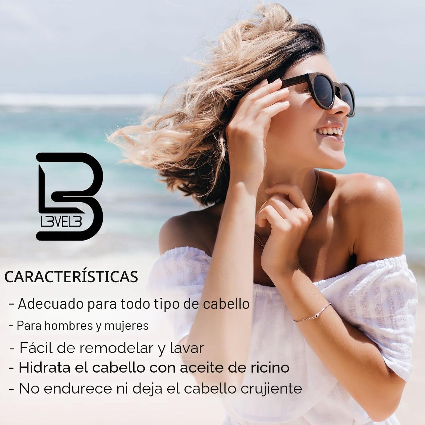 L3 Spray texturizante de sal marina de nivel 3, crea ondas playeras...