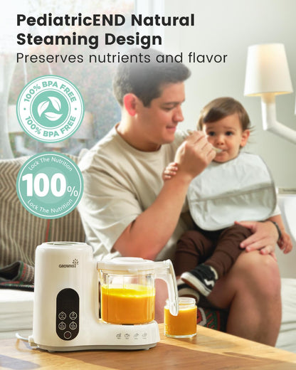 GROWNSY - Licuadora para comida de bebé con canasta de vapor, proce...