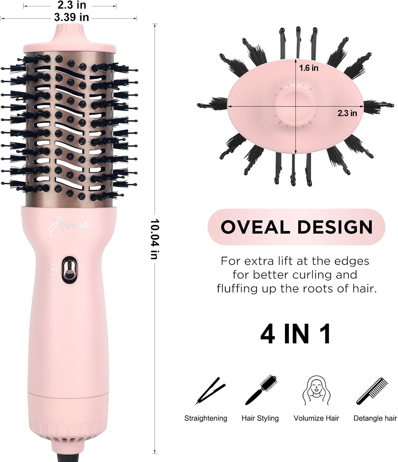 Aima Beauty Worldwide - Cepillo secador de pelo de viaje de 110 V-2...