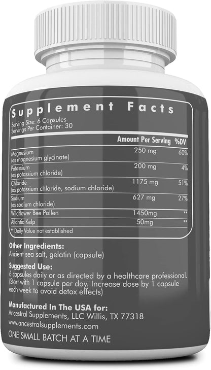 Ancestral Supplements Minerales y electrolitos con magnesio, potasi...