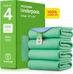 IMPROVIA® - Almohadillas lavables, 18 x 24 pulgadas (paquete de 4),...