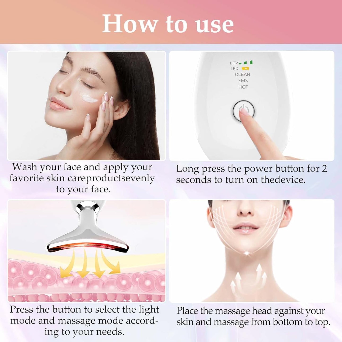 Máquina de masaje facial de 7 colores para mujeres, herramienta de...