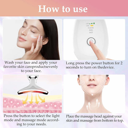 Máquina de masaje facial de 7 colores para mujeres, herramienta de...