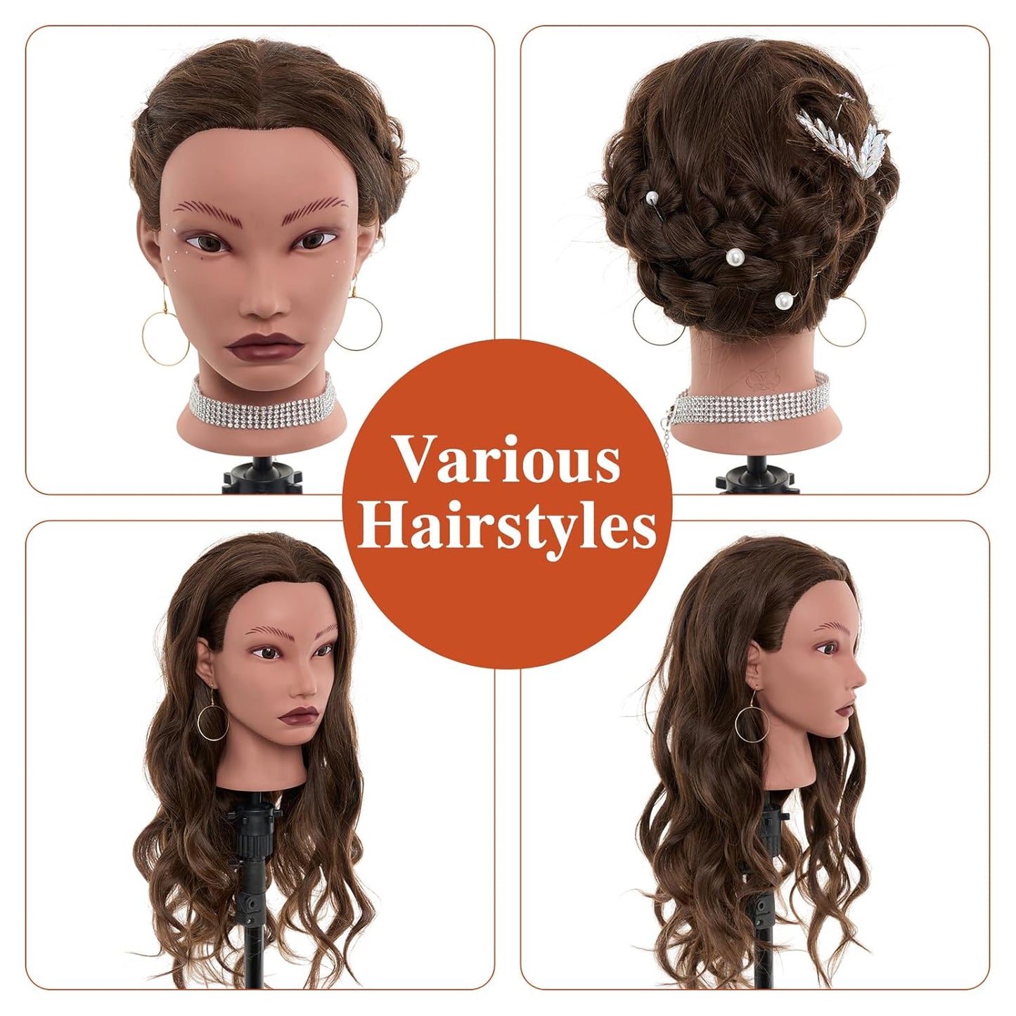 Cabeza de Maniquí de 20" Cabello Humano, Cabeza de Maniquí de C...