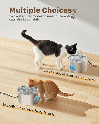 Fuente de agua para gatos de acero inoxidable: fuente para gatos pa...