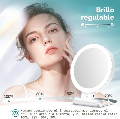 B Beauty Planet Espejo de aumento con luz 30X, espejo de maquillaje...