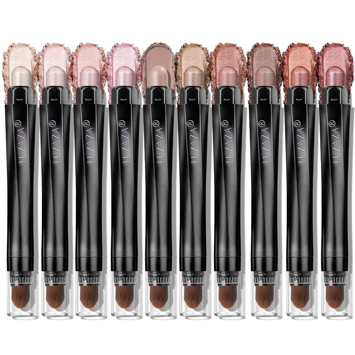 LUXAZA PRO - Juego de maquillaje de 10 sombras de ojos marrón, pale...