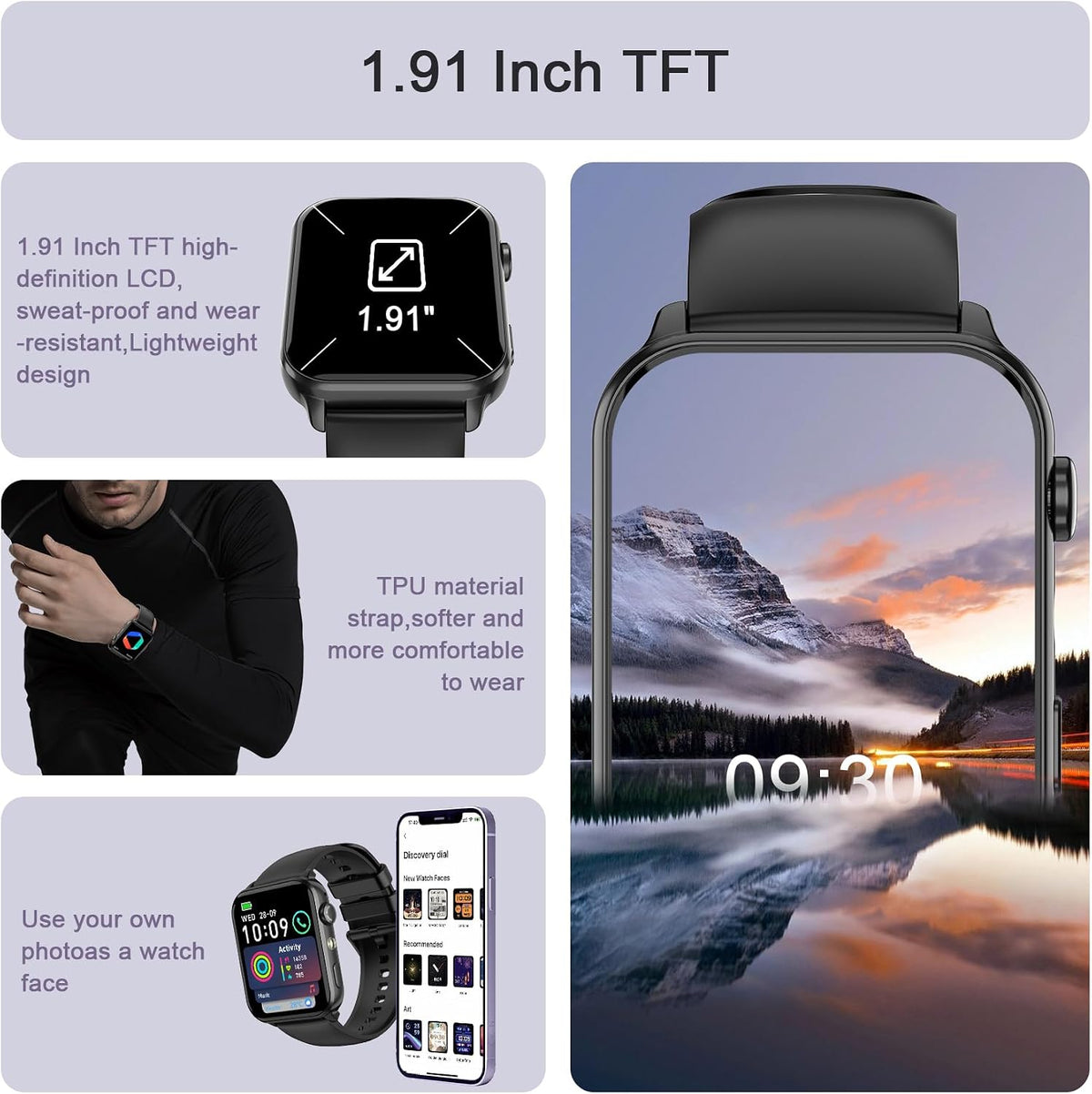 Relojes inteligentes para hombre, 1.91" AMOLED reloj de fitness...