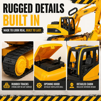 Juguete de excavadora para construcción de tamaño extra grande con...
