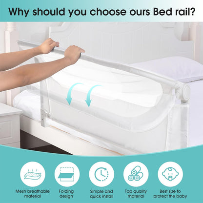 NUTIKAS Barandilla protectora para cama de bebé para niños pequeños...