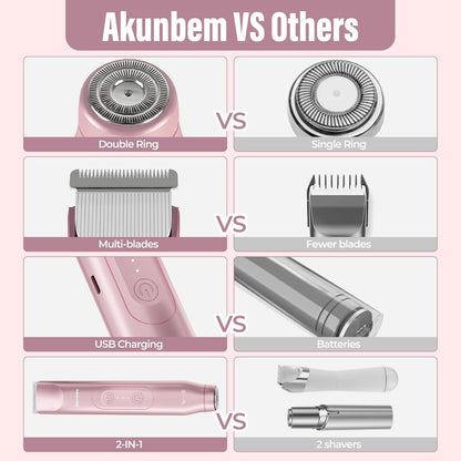 Akunbem Recortadora de bikini para mujer, maquinillas de afeitar el...