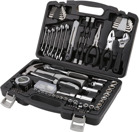 AmazonBasics Caja de herramientas de uso general para el hogar, 131...
