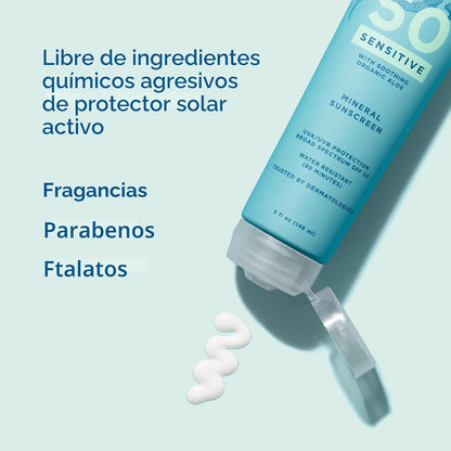 Blue Lizard Protector solar mineral sensible SPF 50, loción, 100% p...