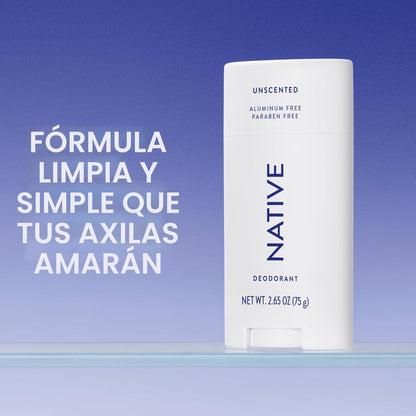 Native Deodorant, Sin fragancia, Sin aluminio, Sin parabenos, 2.65...