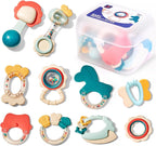 hahaland Juguetes para bebés de 0 a 6 meses, sonajeros para bebés, juguetes para dentición de 3 a 6 meses, juguetes para bebés recién nacidos de 6 a 12 meses, juguete agitador de mordedor para bebés