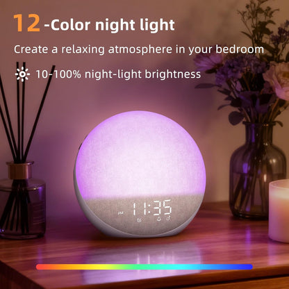 Reloj despertador Sunrise Máquina de ruido blanco: luz natural de d...