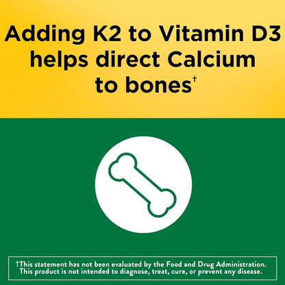 Nature Made Suplemento de Vitamina D3 K2, 5000 UI (125 mcg) Vitamin...