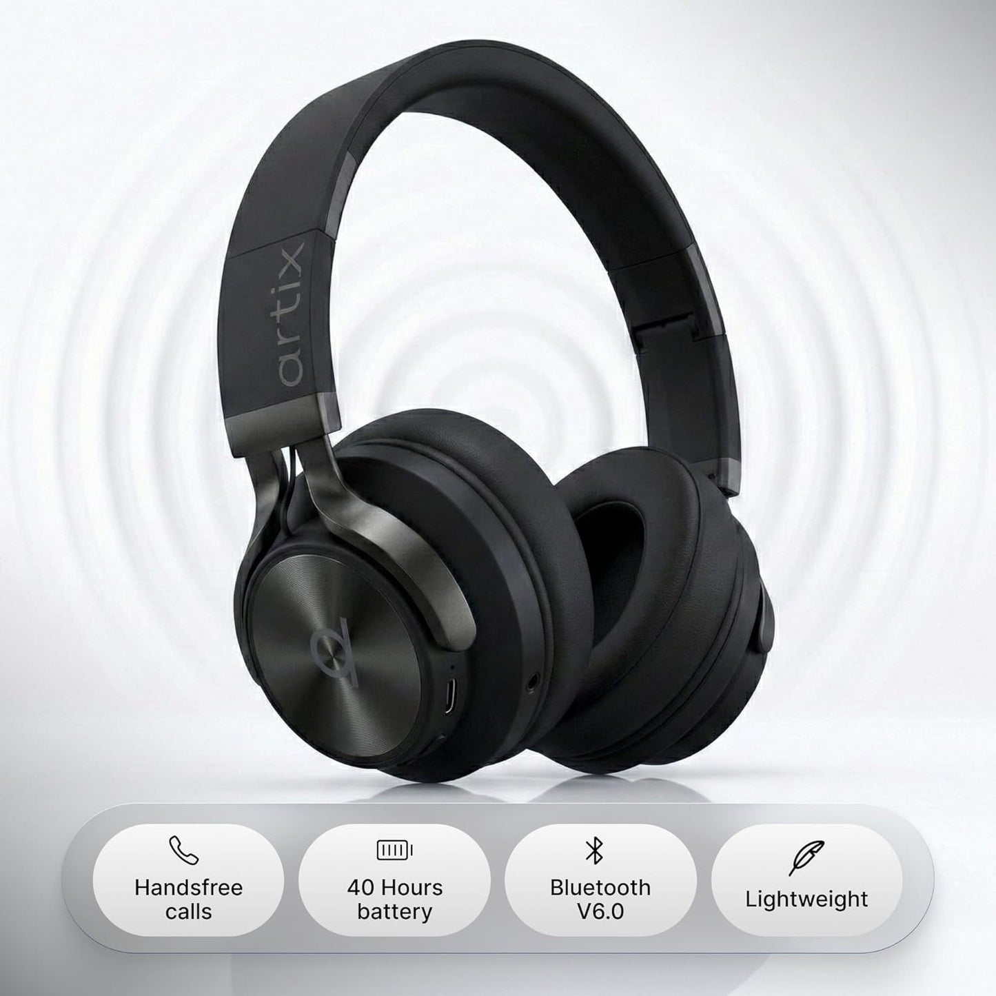 ARTIX CL750 Wireless Headphones Over Ear, 40 Hours Playtime and 3 E...