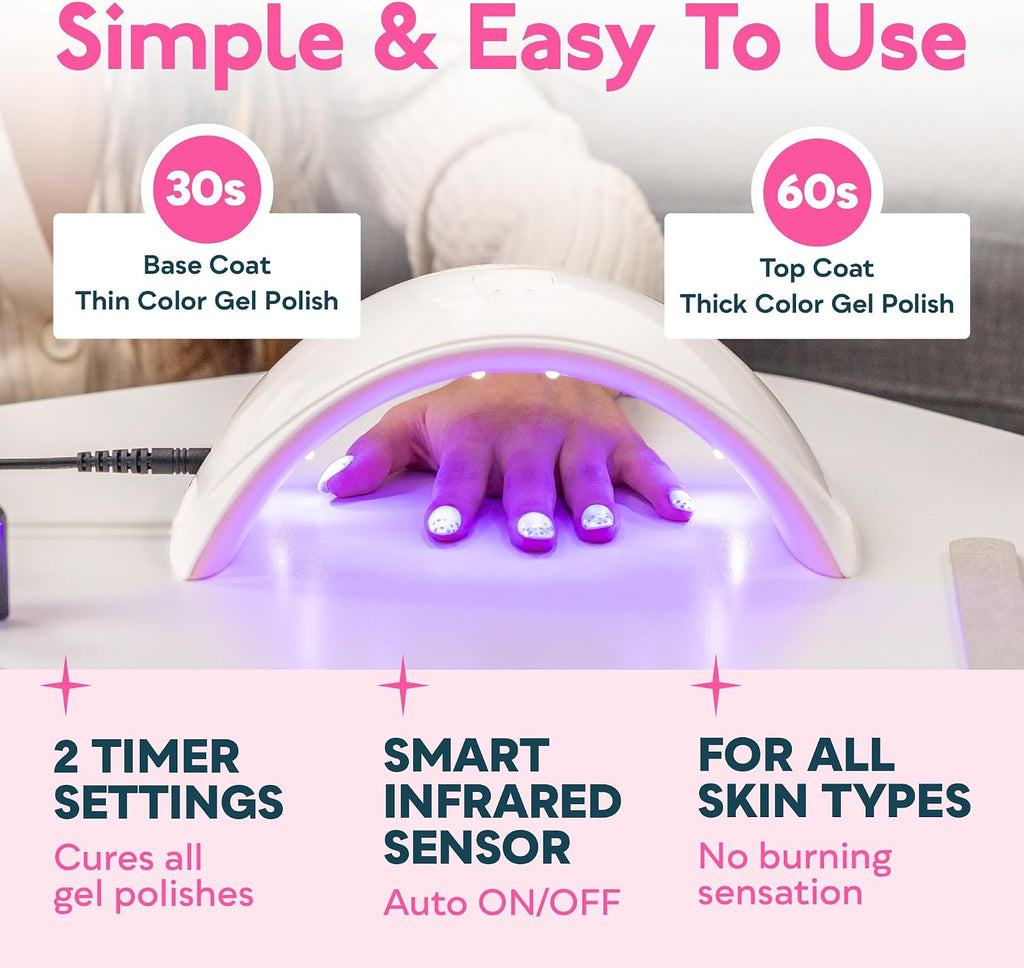 Lámpara secadora de uñas SUNUV de 24 W. , Rosado | Sensor automátic...