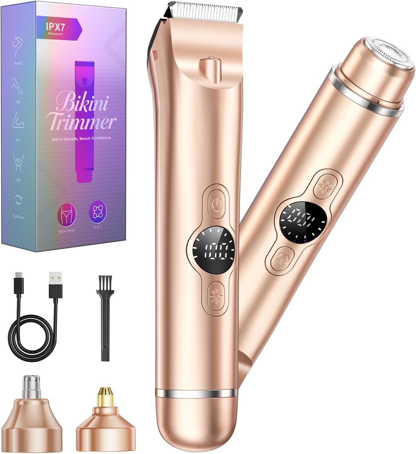 Recortadora de bikini 4 en 1 para mujer, maquinillas de afeitar elé...