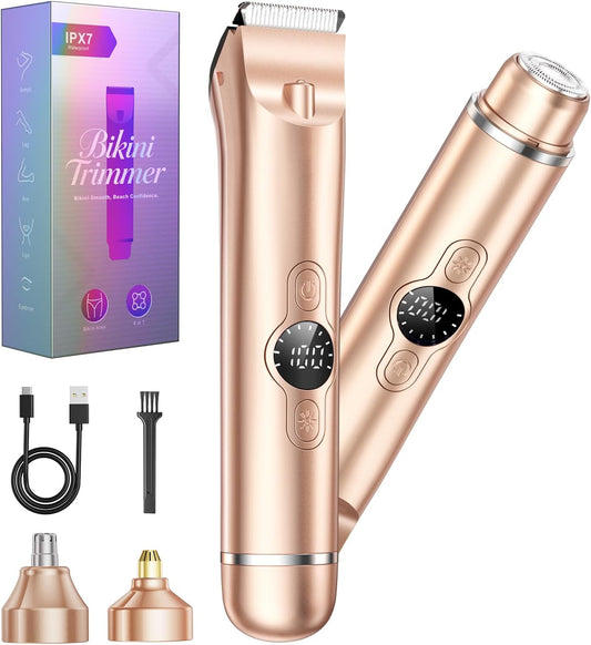 Recortadora de bikini 4 en 1 para mujer, maquinillas de afeitar elé...