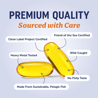 Aceite de pescado Omega 3 de triple fuerza 3600 mg | EPA y DHA | Má...