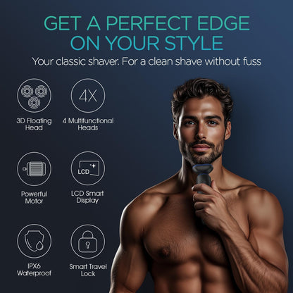 VOYOR Maquinilla de afeitar eléctrica para hombres, afeitadoras ina...