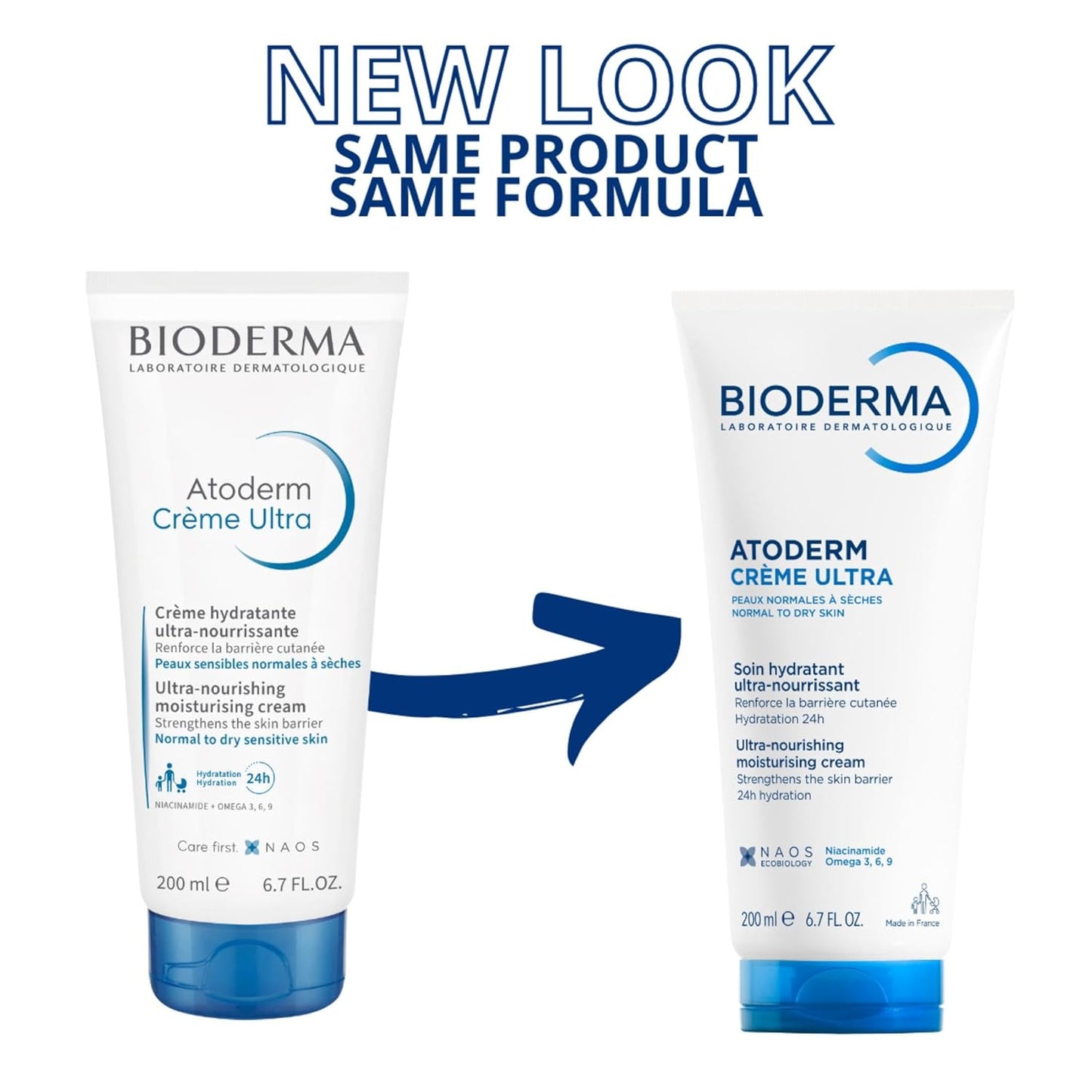 Bioderma Atoderm Bálsamo intensivo, crema corporal nutritiva para pieles sensibles muy secas, 6.8 onzas líquidas