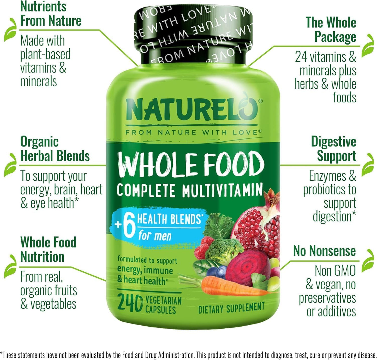 NATURELO Multivitamínicos para Hombres - Multivitamínico de Aliment...