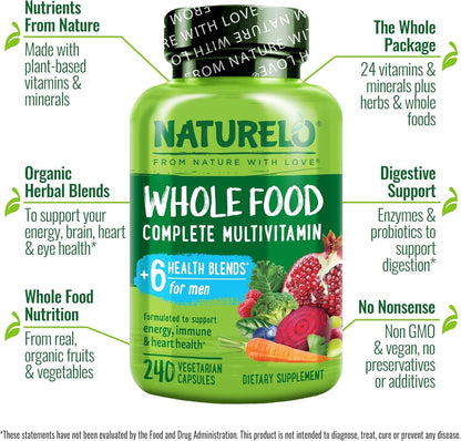 NATURELO Multivitamínicos para Hombres - Multivitamínico de Aliment...
