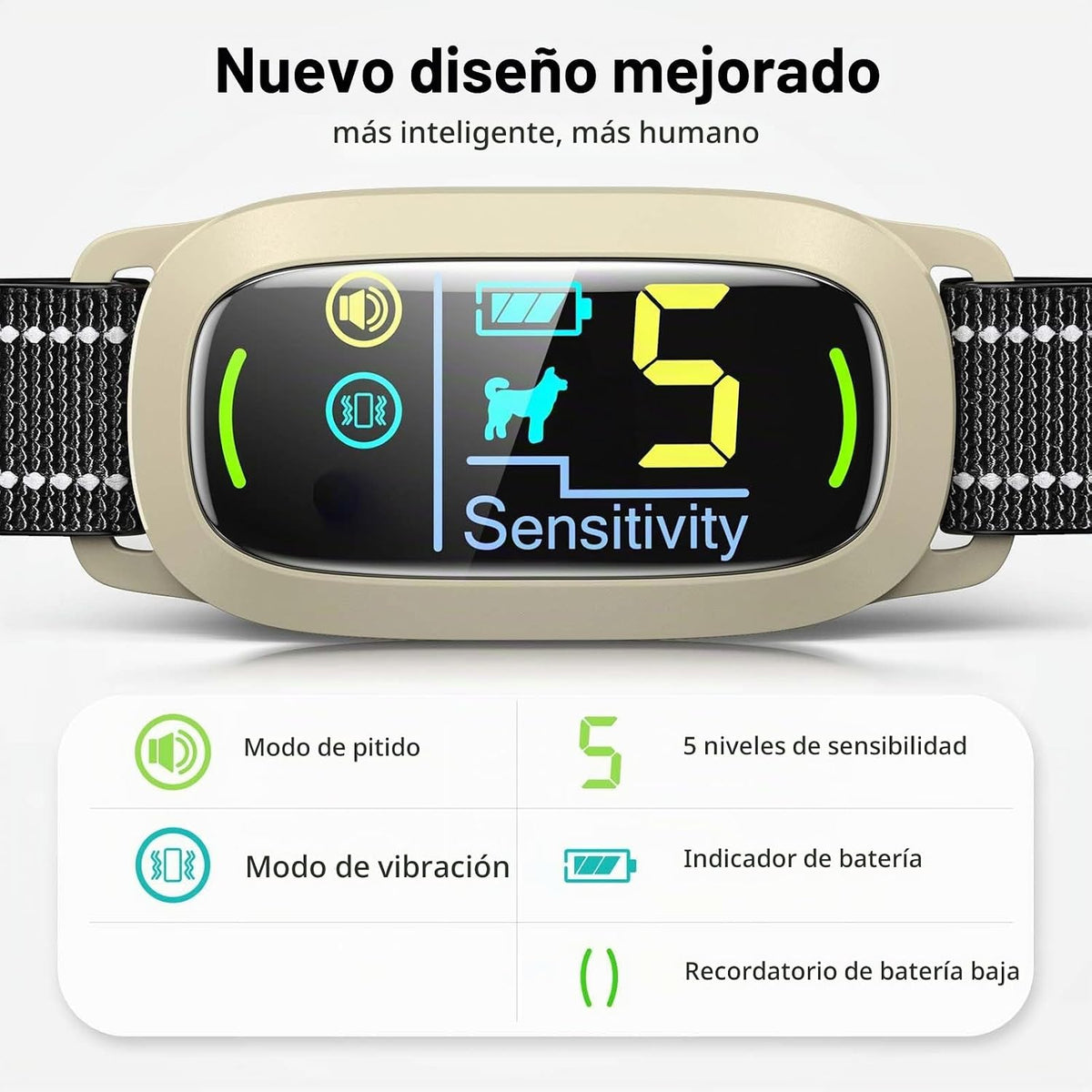FAFAFROG Collar antiladridos de perro, collar inteligente recargabl...