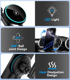 Qi2 - Soporte de teléfono inalámbrico magnético de carga rápida de 15 W para Mercedes Benz A/B/E/G/GLA/GLK, accesorios para iPhone 17 16 15 14 13 12 Pro Max Plus Mini