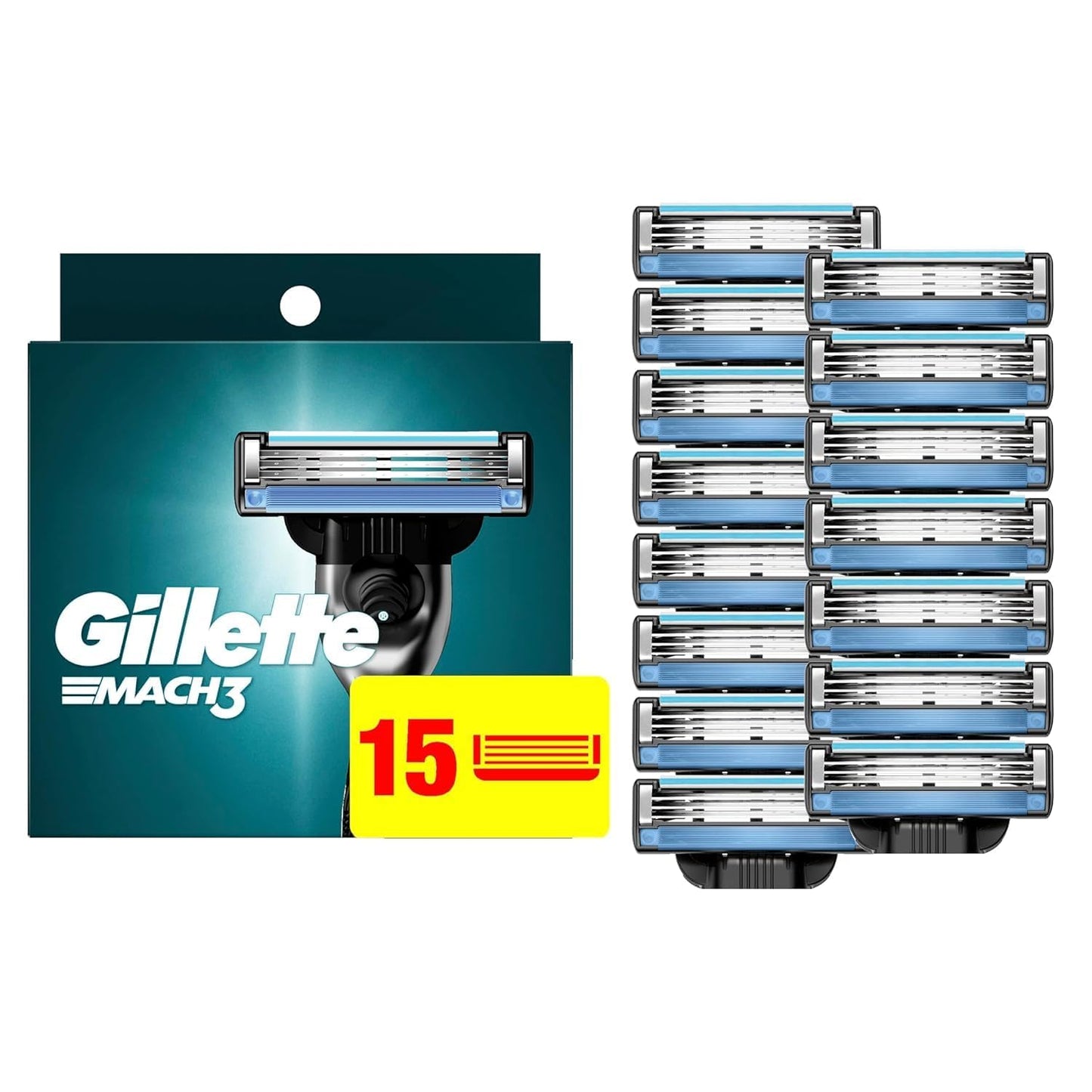 Gillette Mach3 - Repuestos de navaja para hombres, 15 repuestos de...