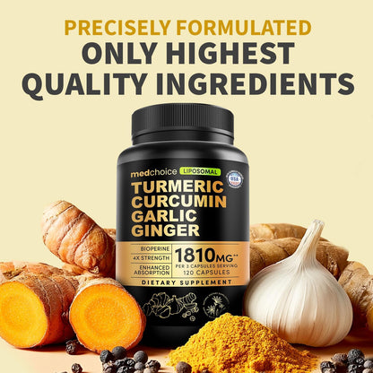 Cúrcuma Liposomal - Suplementos de Curcumina de Alta Absorción, Mez...