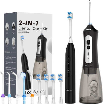 H2ofloss Cepillo de dientes eléctrico sónico y combo de hilo dental...