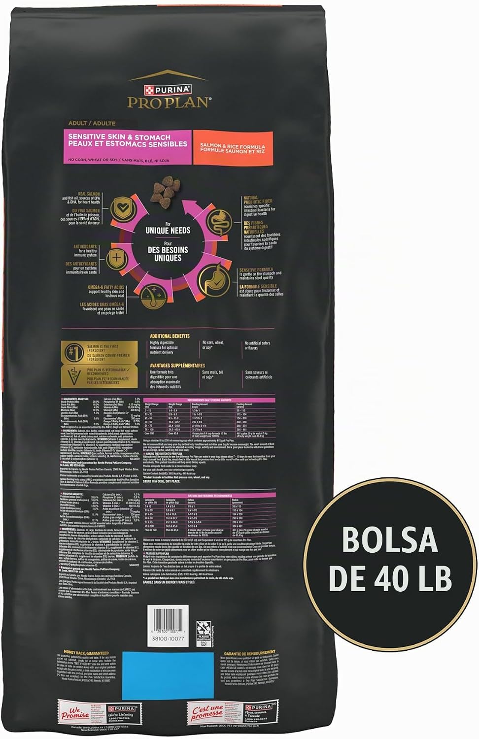 Purina Pro Plan - Comida seca para perros con piel y estómago sensi...