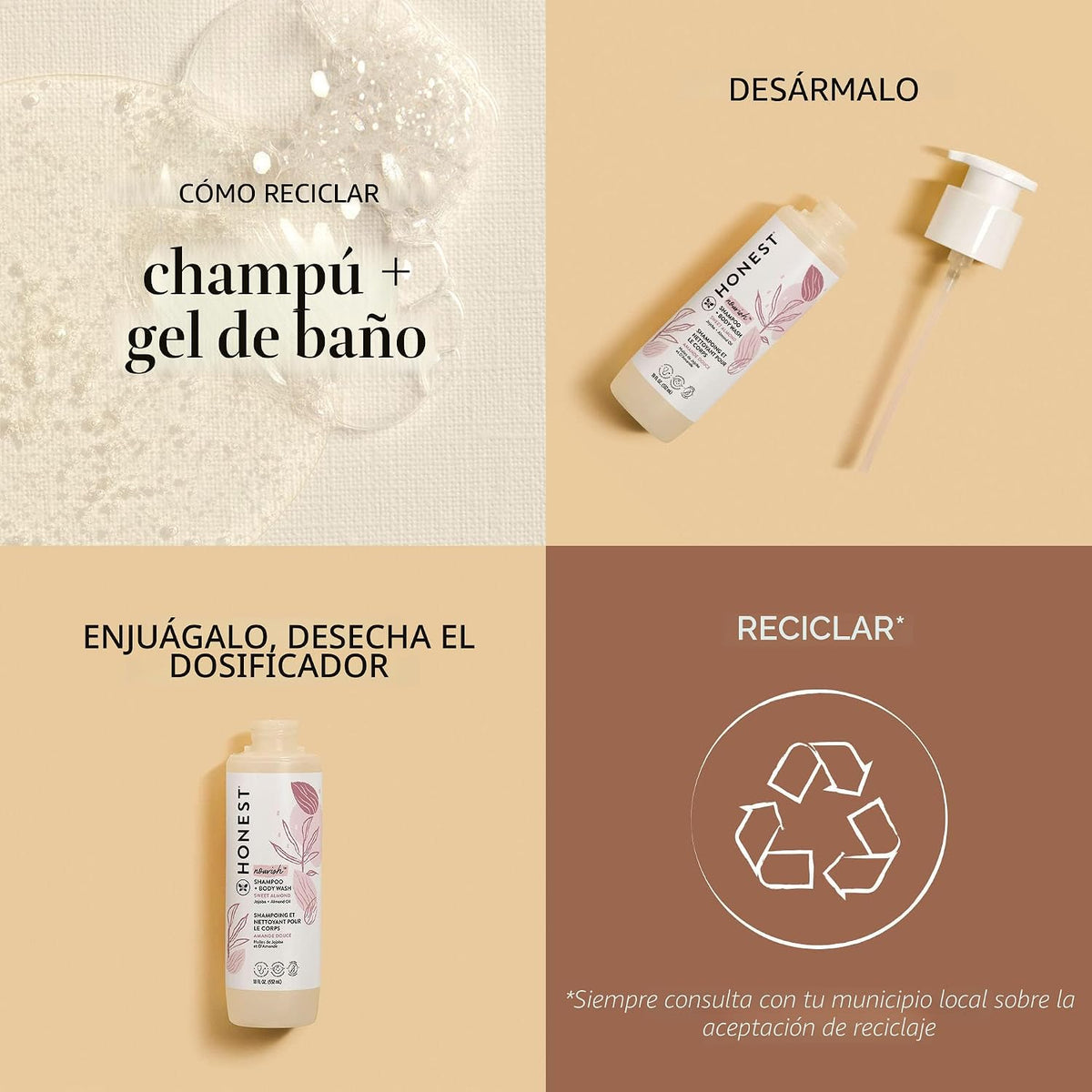 The Honest Company - Champú nutritivo y gel de baño, almendra dulce...