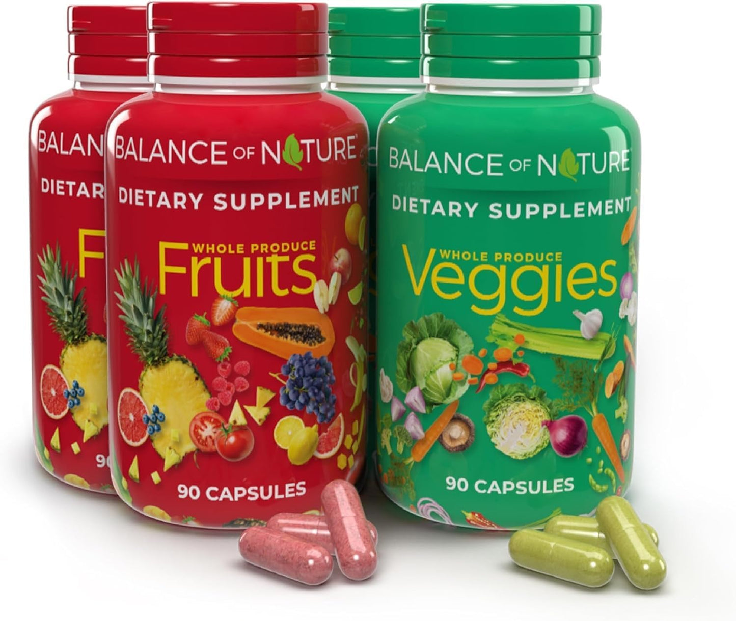 Balance Of Nature Suplementos de frutas y verduras, 90 cápsulas de...