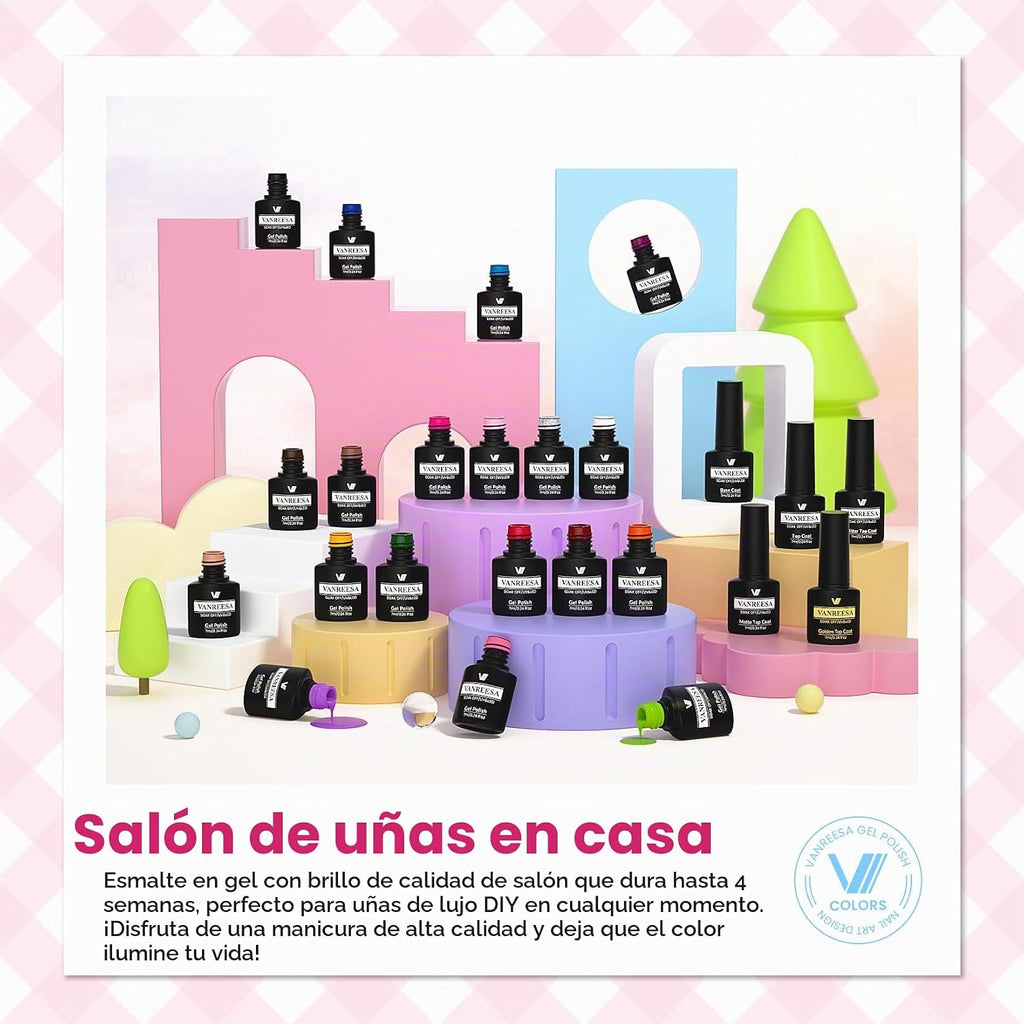 VANREESA Juego de 24 esmaltes de uñas de gel, colores de moda, con...